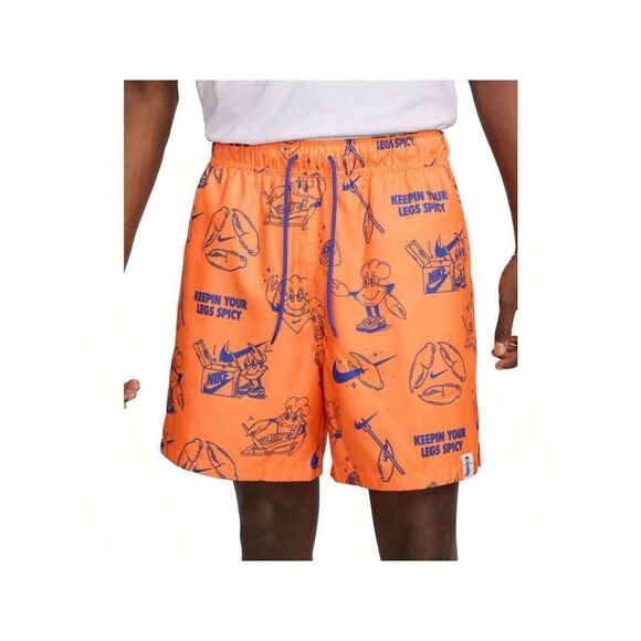 Nike NWT Total Orange Club Woven Printed 6” Short Small - Picture 1 of 6
